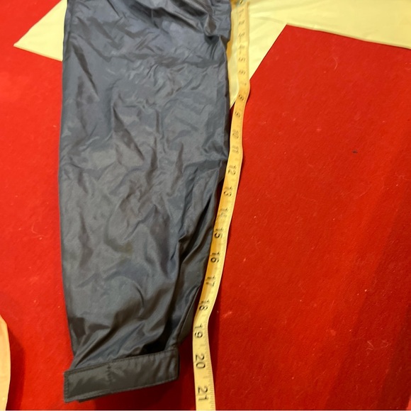 LL Bean BLUE NYLON red Rain Wind Jacket Full Zip COAT Hood vented Windbreaker Lg - Picture 7 of 16